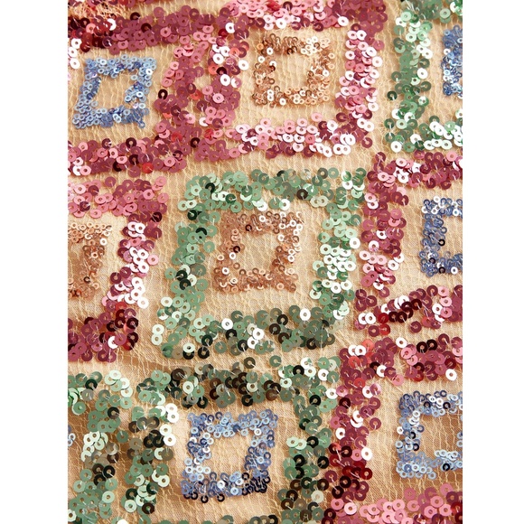 All Over Sequined Diamond Shape Mini Party Skirt - Picture 13 of 14